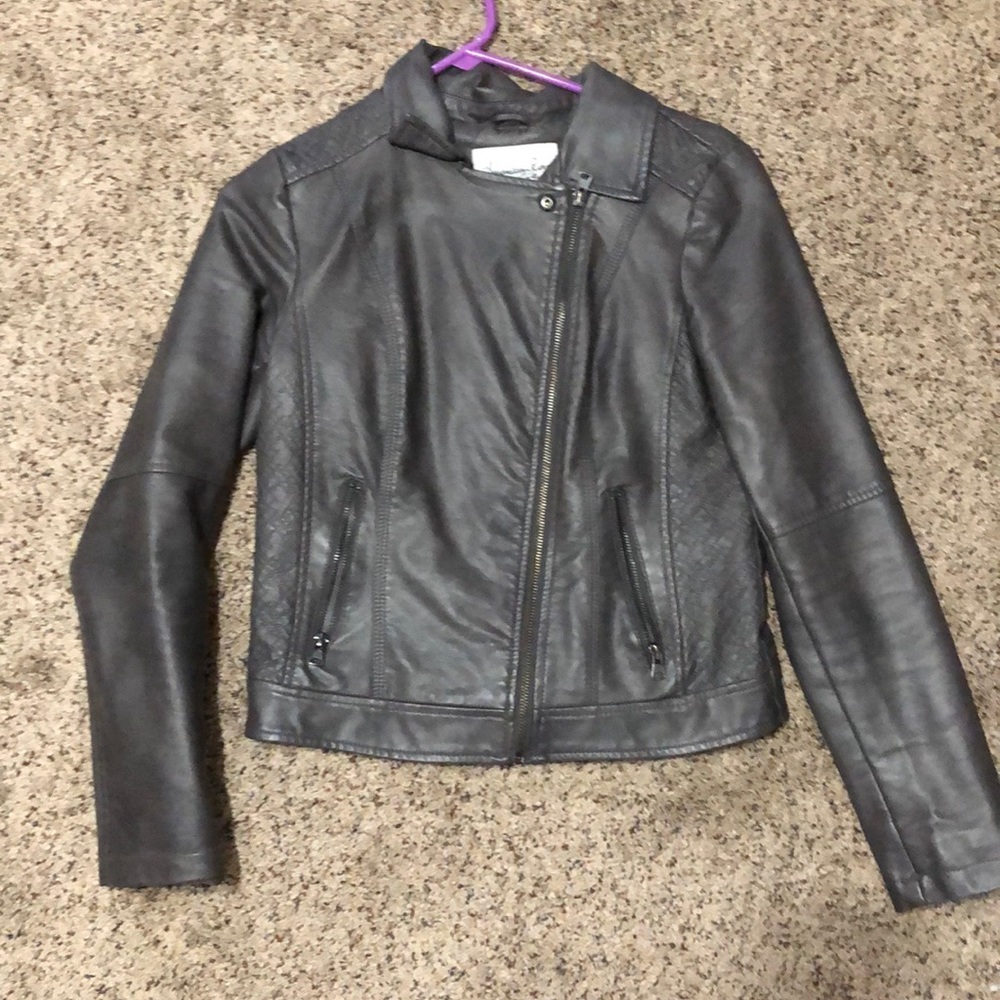 Grey leather jacket